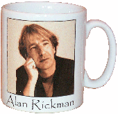 the personalised mug depicting Alan Rickman is available from us at £6 plus £3.35 P&P